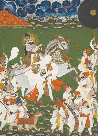 Maharana Bhim Singh in Prozession von Mewar India; Rajasthan